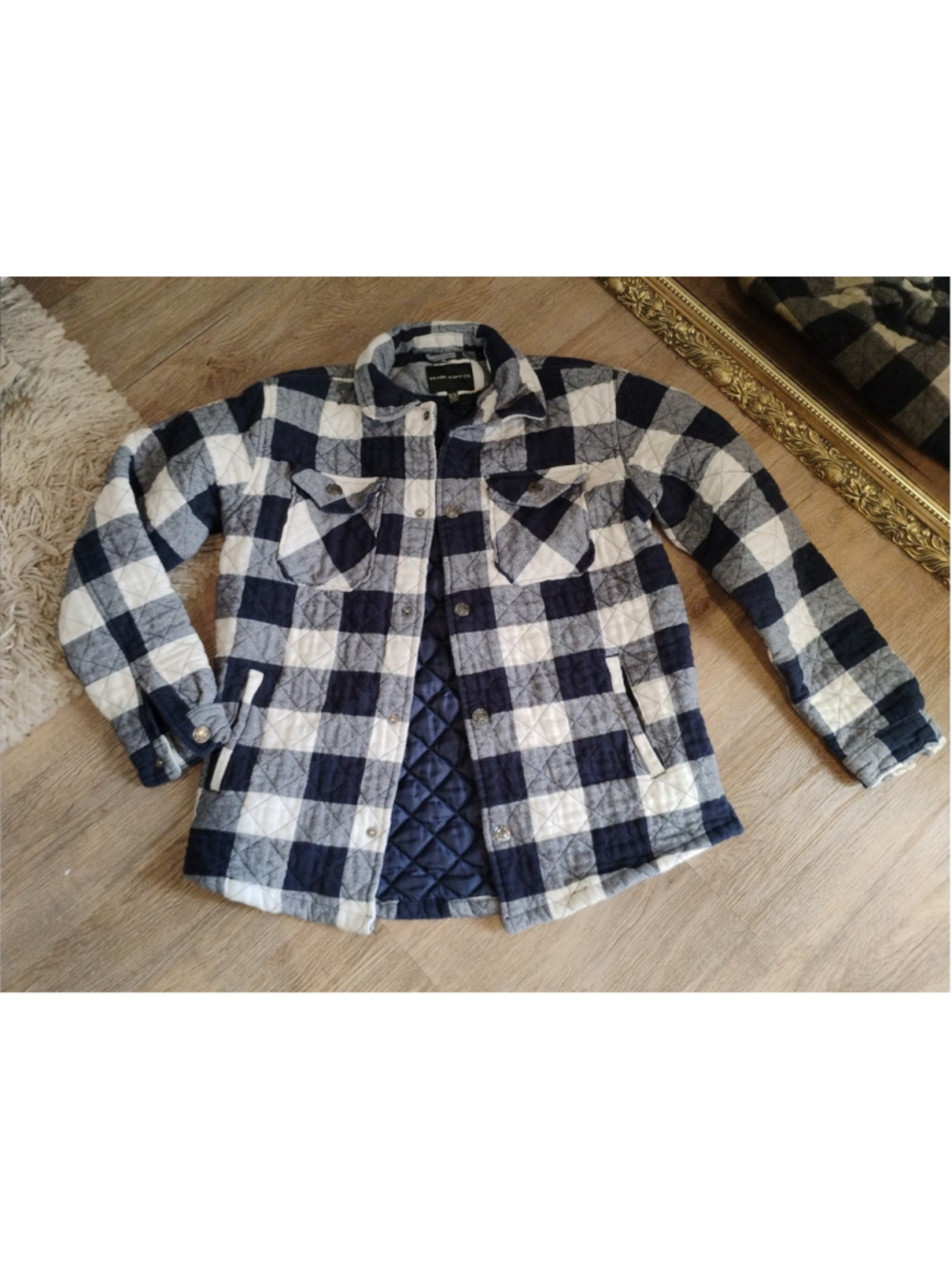 Women's Silver Jeans Co. Quilted Plaid Jacket, S, Black and White